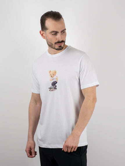 T-Shirt Regular Fit Skate Bear Λευκό