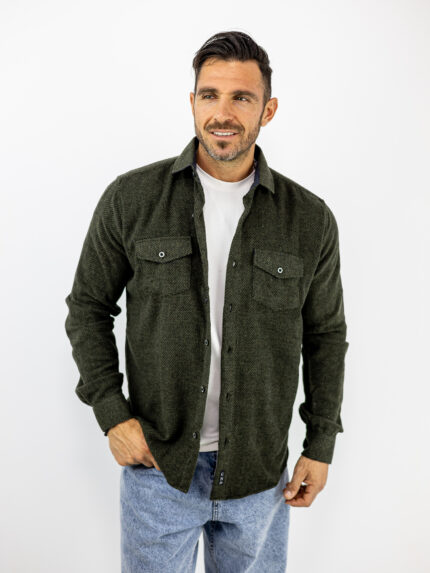 Πουκάμισο Μάλινο Slim Fit Λαδί