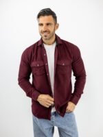 Πουκάμισο Μάλινο Slim Fit Μπορντό
