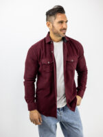 Πουκάμισο Μάλινο Slim Fit Μπορντό