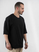 T-Shirt Oversized & Ραφές Μαύρο