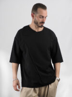 T-Shirt Oversized & Ραφές Μαύρο