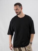 T-Shirt Oversized & Ραφές Μαύρο