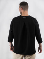 T-Shirt Oversized & Πιέτα στην Πλάτη Μαύρη