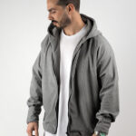 Ζακέτα Κοτλέ & Κουκούλα Γκρί