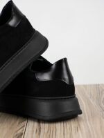 Παπούτσι Δερμάτινο άνετη Γραμμή Μαύρο