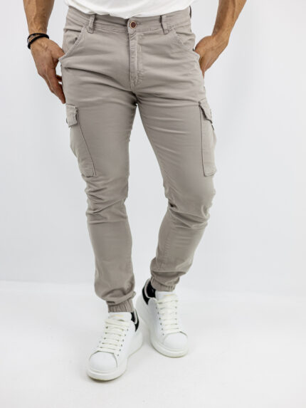 Cargo Slim Fit & Λάστιχο Μπέζ