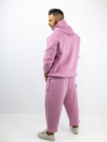 Φούτερ Μονόχρωμο Overzised & Κουκούλα Ρόζ