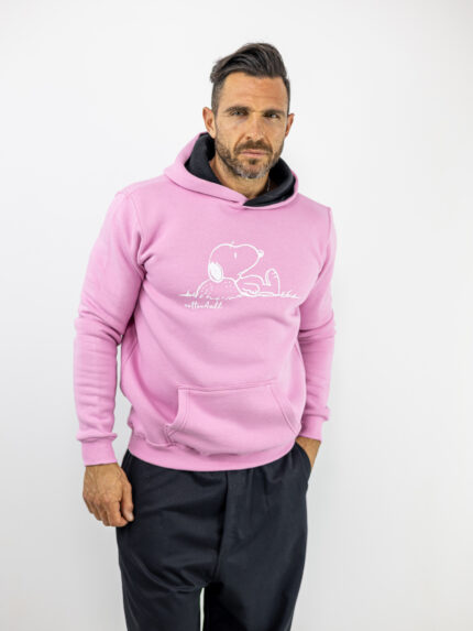 Φούτερ Regular Fit & Κουκούλα Snoopy Ρόζ