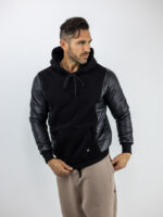 Φούτερ Καπιτονέ Regular Fit & Κουκούλα Μαύρο