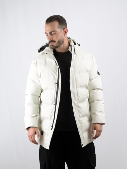 Μπουφάν Slim Fit Puffer Off White