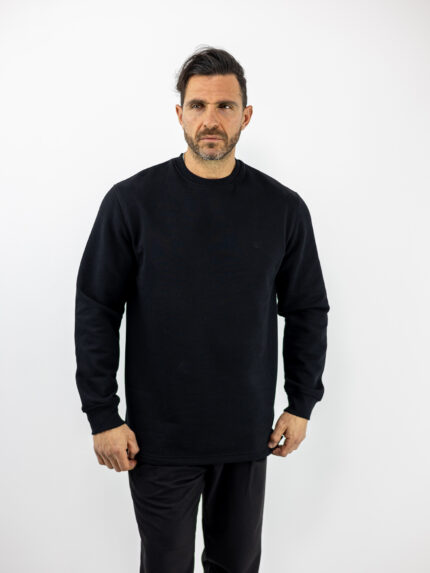 Μπλούζα Regular Fit Μονόχρωμη Μαύρη