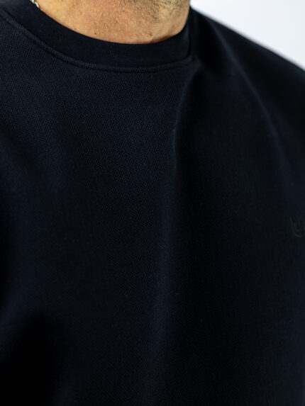Μπλούζα Regular Fit Μονόχρωμη Μαύρη