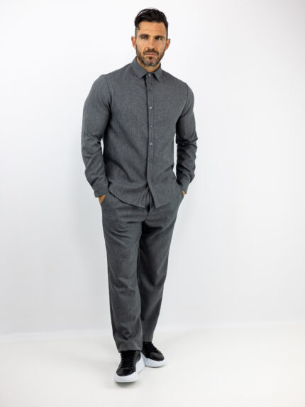 Παντελόνι Jogger Loose Fit & Πουκάμισο Regular Fit Γκρί