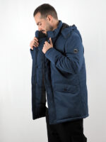 Μπουφάν Regular Fit Μακρύ Μπλέ