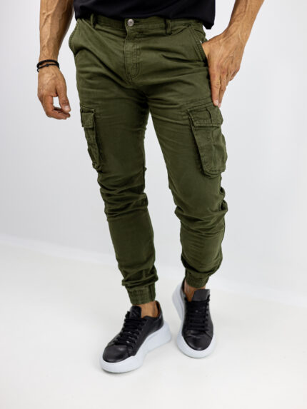 Παντελόνι Cargo Slim Fit Λαδί