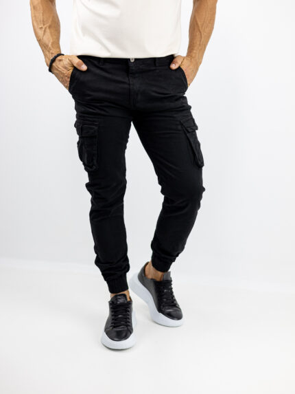 Παντελόνι Cargo Slim Fit Μαύρο
