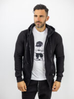 Zακέτα Φούτερ Κλασσική & Κουκούλα Μαύρη