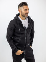 Zακέτα Φούτερ Κλασσική & Κουκούλα Μαύρη