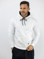 Φούτερ Καπιτονέ Regular Fit & Κουκούλα Λευκό