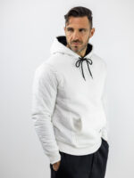 Φούτερ Καπιτονέ Regular Fit & Κουκούλα Λευκό