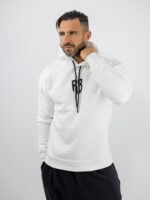 Φούτερ Με Κουκούλα & Στάμπα Πίσω Λευκή