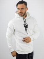 Φούτερ Με Κουκούλα & Στάμπα Πίσω Λευκή