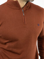 Μπλούζα Slim Fit Πλεκτή & Φερμουάρ Κεραμυδί