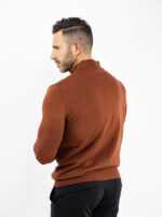 Μπλούζα Slim Fit Πλεκτή & Φερμουάρ Κεραμυδί