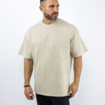 T-Shirt Overzised Καλαμπόκι Μονόχρωμο Μπέζ