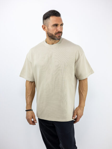 T-Shirt Overzised Καλαμπόκι Μονόχρωμο Μπέζ