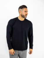 Μπλούζα Βάφλα Regular Fit Μαύρη