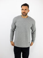 Μπλούζα Βάφλα Regular Fit Γκρί