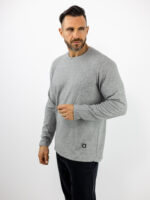 Μπλούζα Βάφλα Regular Fit Γκρί