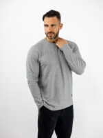Μπλούζα Βάφλα Regular Fit Γκρί