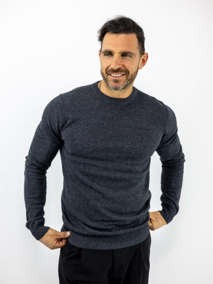 Μπλούζα Regular Fit Πλεκτή Μονόχρωμη Γκρί