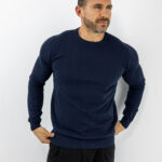 Μπλούζα Regular Fit Πλεκτή Μονόχρωμη Μπλέ