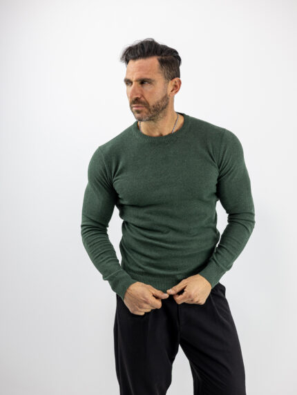 Μπλούζα Regular Fit Πλεκτή Μονόχρωμη Λαδί