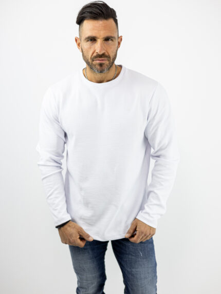 Μπλούζα Regular Fit Μονόχρωμη Λευκή