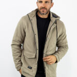 Μπουφάν με αποσπώμενη κουκούλα Φούτερ Regular Fit Μπεζ