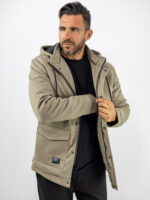 Μπουφάν με αποσπώμενη κουκούλα Φούτερ Regular Fit Μπεζ