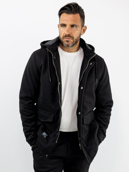 Μπουφάν με αποσπώμενη κουκούλα Regular Fit Μαύρο
