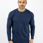 Πουλόβερ Slim Fit Μονόχρωμο Navy