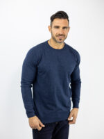 Πουλόβερ Slim Fit Μονόχρωμο Navy