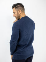 Πουλόβερ Slim Fit Μονόχρωμο Navy