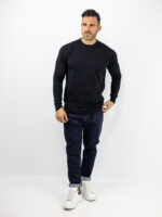 Πουλόβερ Slim Fit Μονόχρωμο Μαύρο