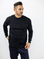 Πουλόβερ Slim Fit Μονόχρωμο Μαύρο