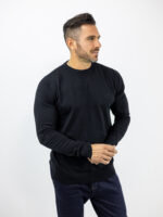 Πουλόβερ Slim Fit Μονόχρωμο Μαύρο