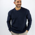 Πουλόβερ Regular Fit Μονόχρωμο Navy