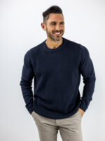 Πουλόβερ Regular Fit Μονόχρωμο Navy